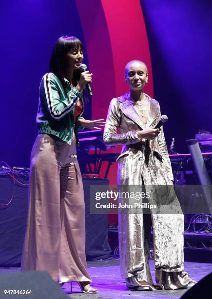 Maya Jama and Adwoa Aboah speak on stage as thousands of Global Citizens unite with leading UK artists industry leaders, and non-profit organizations...