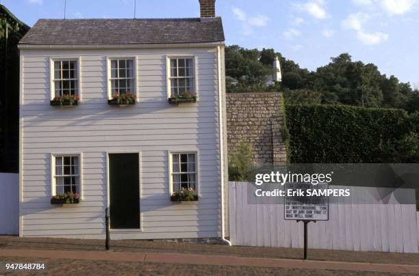 La maison des aventures du héros de roman Tom Sawer , circa 2000, dans la petite ville d'Hannibal, Iowa, Etats Unis.