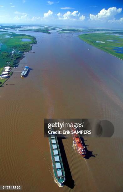 Delta du Mississippi en vue aérienne, circa 2000, Louisiane, Etats Unis.