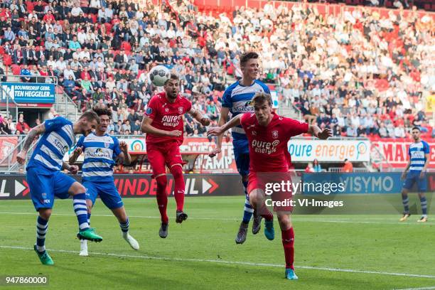 Piotr Parzyszek of PEC Zwolle, Philippe Sandler of PEC Zwolle, Stefan Thesker of FC Twente, Ryan Thomas of PEC Zwolle, Peet Bijen of FC Twente during...