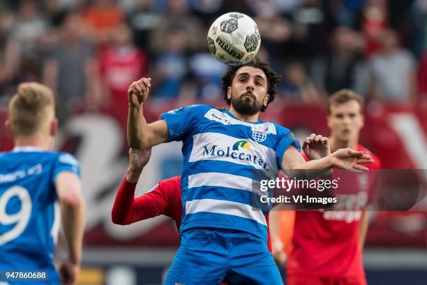 Youness Mokhtar of PEC Zwolle, Danny Holla of FC Twente during the Dutch Eredivisie match between FC Twente Enschede and PEC Zwolle at the Grolsch...