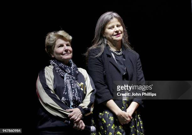 Sandi Toksvig and Tracey Ullman on stage, as thousands of Global Citizens unite with leading UK artists industry leaders, and non-profit...