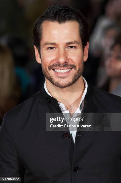 Actor Alejandro Albarracin attends 'Las Distancias' premiere during the 21th Malaga Film Festival at the Cervantes Theater on April 17, 2018 in...