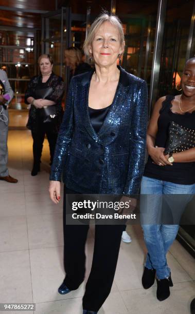 Director Phyllida Lloyd attends the press night after party for "Tina: The Tina Turner Musical" at Somerset House on April 17, 2018 in London,...