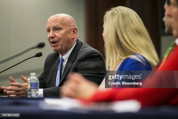 Representative Kevin Brady, a Republican from Texas, speaks as during a round table meeting with American taxpayers on Capitol Hill Washington, D.C.,...