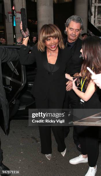 Tina Turner seen at Tina - press night at Aldwych Theatre on April 17, 2018 in London, England.