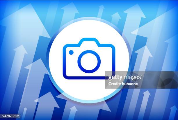 camera blue up arrows background - camera 3d render stock illustrations