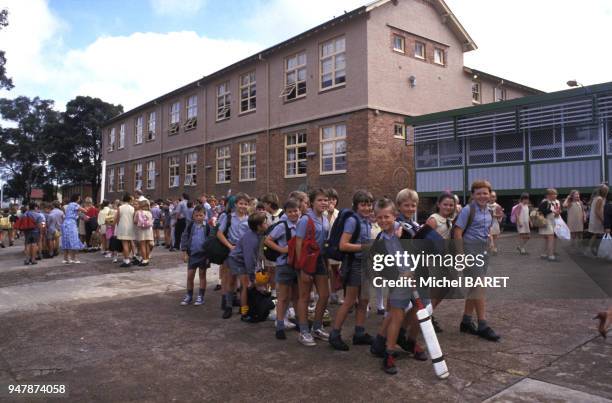 Ecole en Nouvelle-Galles du Sud, en Australie, en avril 1989.