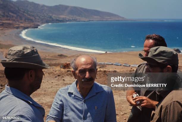 Le héros de l'indépendance chypriote, Giorgos GRIVAS commandant de la Garde Nationale chypriote, en 1964 au début du conflit entre les Grecs et les...
