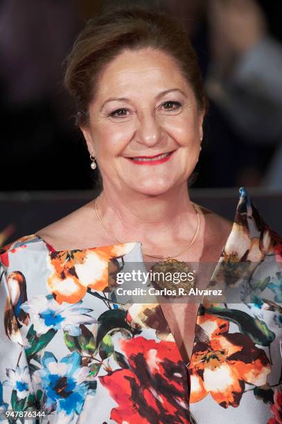 Actress Rosario Pardo attends 'Las Distancias' premiere during the 21th Malaga Film Festival at the Cervantes Theater on April 17, 2018 in Malaga,...