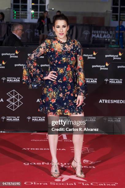 Actress Stephanie de Jongh attends 'Las Distancias' premiere during the 21th Malaga Film Festival at the Cervantes Theater on April 17, 2018 in...