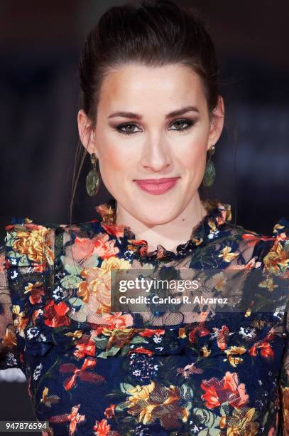 Actress Stephanie de Jongh attends 'Las Distancias' premiere during the 21th Malaga Film Festival at the Cervantes Theater on April 17, 2018 in...