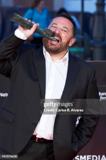 Actor Pepon Nieto attends 'Las Distancias' premiere during the 21th Malaga Film Festival at the Cervantes Theater on April 17, 2018 in Malaga, Spain.