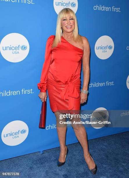 Actress Suzanne Somers attends the 7th Biennial UNICEF Ball at the Beverly Wilshire Four Seasons Hotel on April 14, 2018 in Beverly Hills, California.