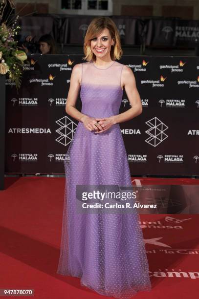 Actress Alexandra Jimenez attends 'Las Distancias' premiere during the 21th Malaga Film Festival at the Cervantes Theater on April 17, 2018 in...