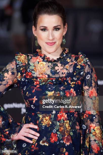 Actress Stephanie de Jongh attends 'Las Distancias' premiere during the 21th Malaga Film Festival at the Cervantes Theater on April 17, 2018 in...