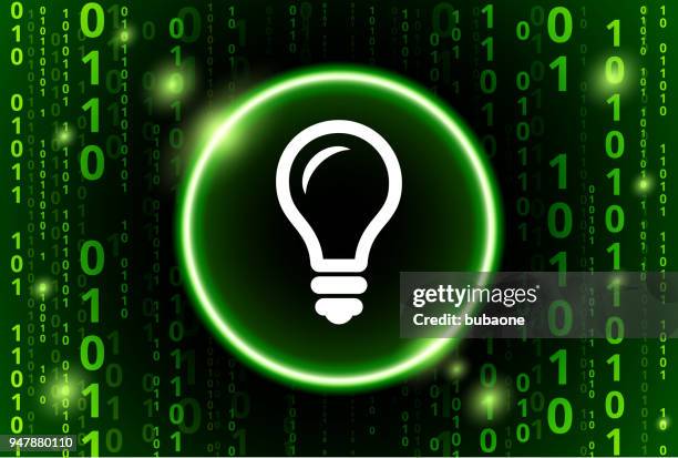 lightbubl binary code vector pattern background - binary code lightbulb stock illustrations