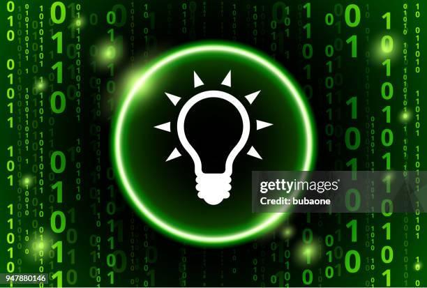 light bulb binary code vector pattern background - binary code lightbulb stock illustrations