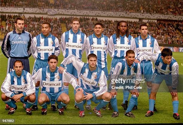 Deportivo La Coruna team line-up before the UEFA Champions League Group B match against AC Milan played at the Estadio Riazor, in Coruna, Spain. AC...
