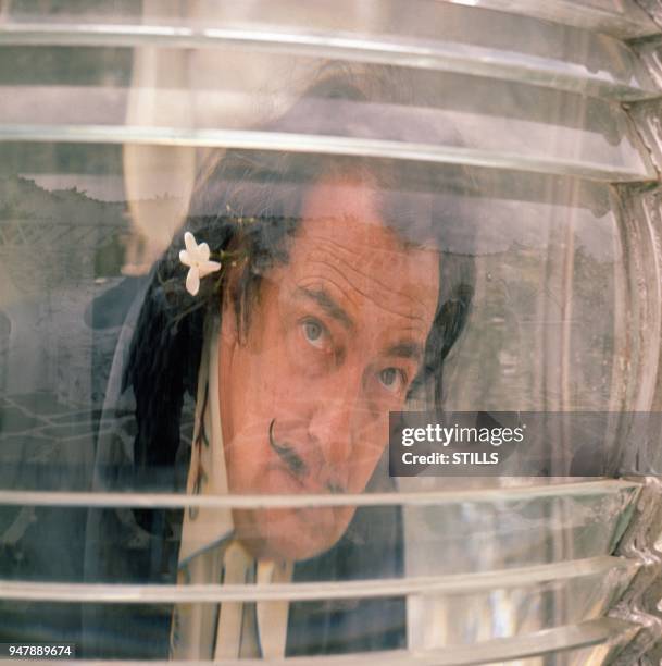 Files pictures of prominent Spanish Catalan surrealist painter salvador Dali at home in Cadaques, in the sixties.