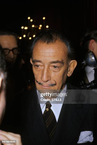 Files pictures of prominent Spanish Catalan surrealist painter salvador Dali in the seventies.