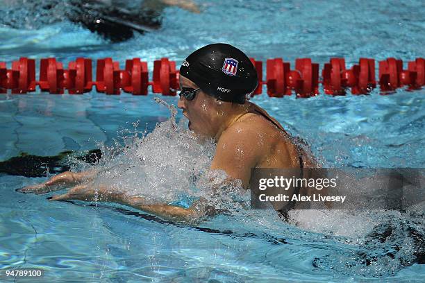 Katie Hoff of USA competes in the Women's 400m Individual Medley during Day One of the Duel in the Pool at The Manchester Aquatic Centre on December...