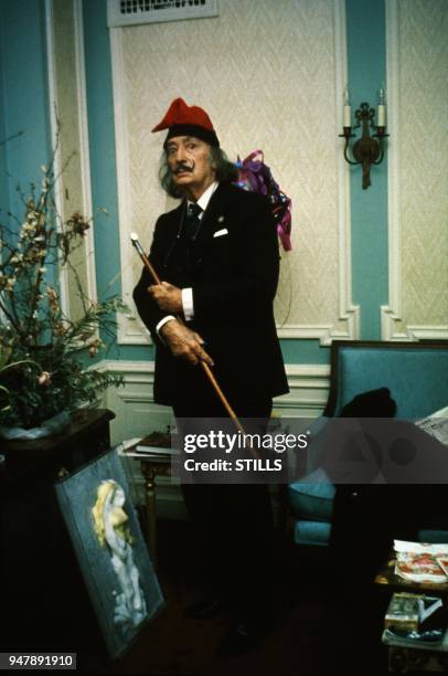 Files pictures of prominent Spanish Catalan surrealist painter salvador Dali in the seventies.