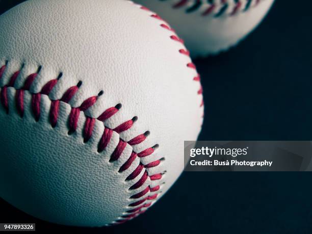 close up of a baseball ball - baseball trajectory stock pictures, royalty-free photos & images