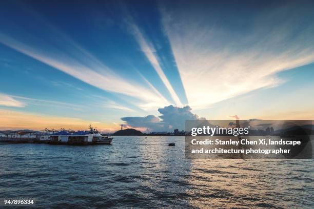 sunset in gulangyu - every cloud has a silver lining stock pictures, royalty-free photos & images