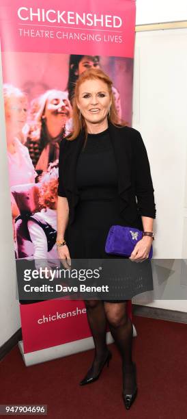 Sarah Ferguson attends a drinks reception ahead of 'An Evening With Chickenshed' charity performance at ITV Studios on April 17, 2018 in London,...
