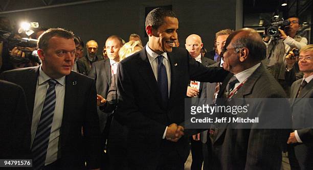 President Barack Obama walks through the Bella Centre on the final day of the UN Climate Change Conference on December 18 , 2009 in Copenhagen,...