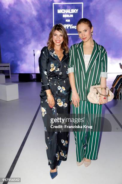 Anna Wolfers and Alina Levshin during the Happy Size X Michalsky launch event on April 17, 2018 in Hamburg, Germany.