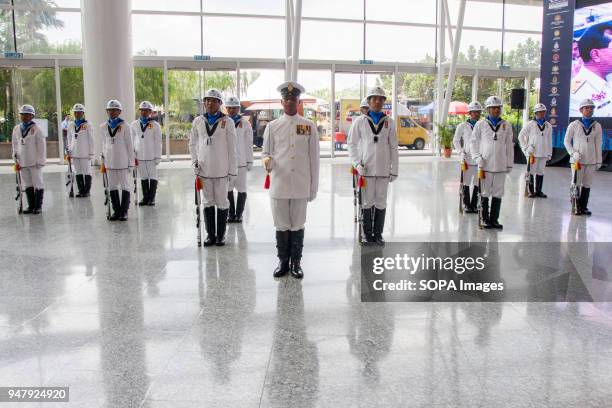 Performance by Malaysian Royal Navy when YAB Dato Seri Dr. Ahmad Zahid Hamidi, Deputy Prime Minister of Malaysia arrived at DSA 2018 The 16th Defense...