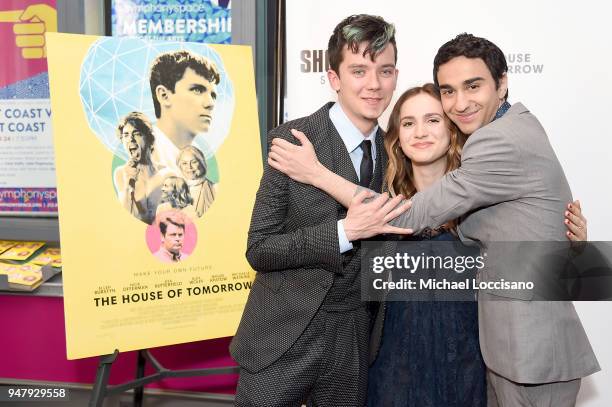 Actors Asa Butterfield, Maude Apatow and Alex Wolff attend the New York special screening of "The House Of Tomorrow" at Symphony Space on April 17,...