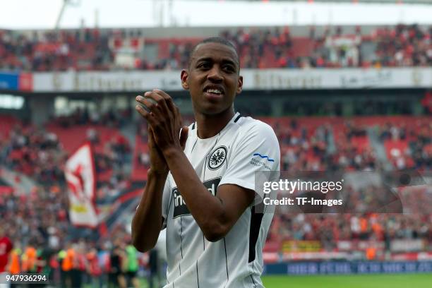 Gelson Fernandes of Frankfurt looks on during the Bundesliga match between Bayer 04 Leverkusen and Eintracht Frankfurt at BayArena on April 14, 2018...