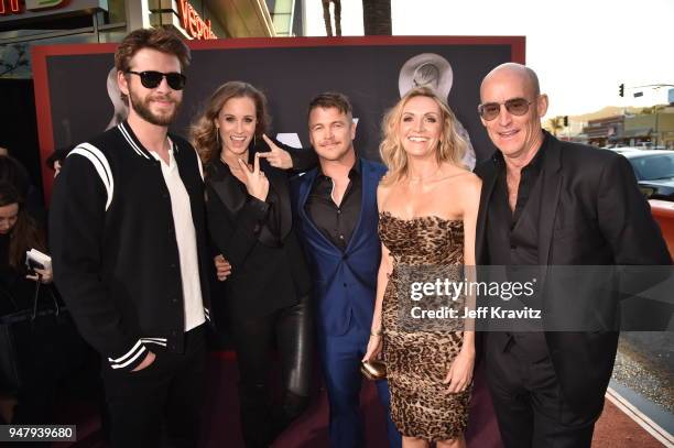 Liam Hemsworth, Michele Waitt, Luke Hemsworth, Samantha Hemsworth and Ted Waitt attend the Los Angeles Season 2 premiere of the HBO Drama Series...