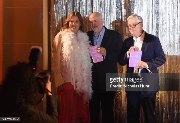 Honorees Robert Gober and Donald Moffett pose with The Shelby White and Leon Levy Director, Brooklyn Museum Anne Pasternak at the Eighth Annual...