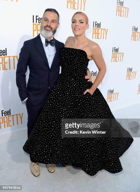 Marc Silverstein and Busy Philipps attend the premiere of STX Films' "I Feel Pretty" at Westwood Village Theatre on April 17, 2018 in Westwood,...