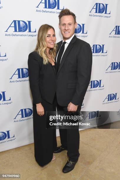 Tracey Kurland and Trevor Engelson attend the Anti-Defamation League Entertainment Industry Dinner at The Beverly Hilton Hotel on April 17, 2018 in...