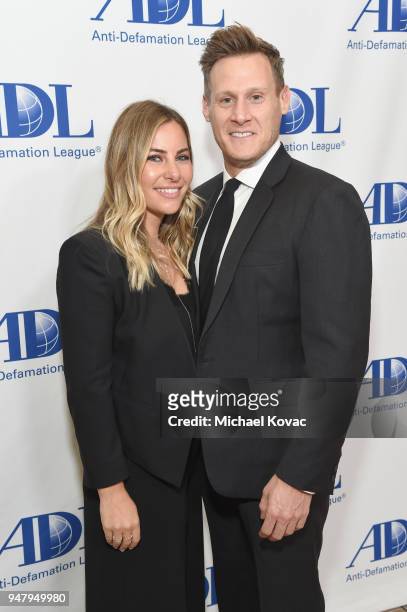 Tracey Kurland and Trevor Engelson attend the Anti-Defamation League Entertainment Industry Dinner at The Beverly Hilton Hotel on April 17, 2018 in...