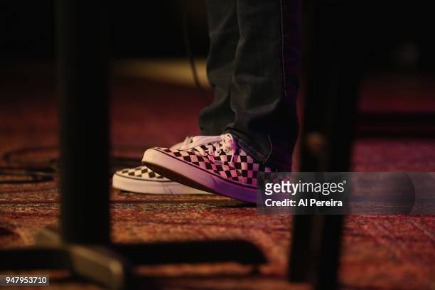 Detail of his shoes when Ryan Bingham performs in concert at City Winery on April 17, 2018 in New York City.