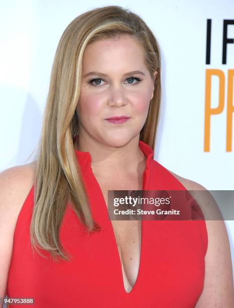 Amy Schumer arrives at the Premiere Of STX Films' "I Feel Pretty" at Westwood Village Theatre on April 17, 2018 in Westwood, California.