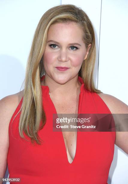 Amy Schumer arrives at the Premiere Of STX Films' "I Feel Pretty" at Westwood Village Theatre on April 17, 2018 in Westwood, California.