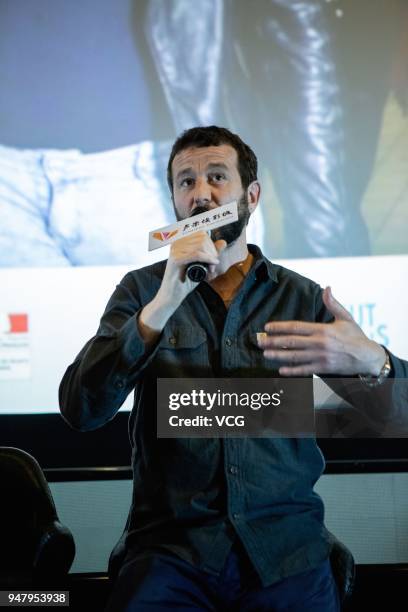 French director Olivier Babinet attends an Interview with main creators of film 'Swagger' during 2018 Beijing International Film Festival at Lumiere...