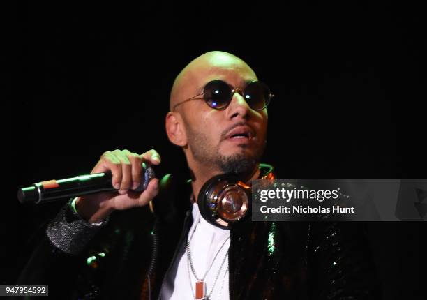 Recording artist Kasseem "Swizz Beatz" Dean performs on stage at the Eighth Annual Brooklyn Artists Ball at The Brooklyn Museum on April 17, 2018 in...