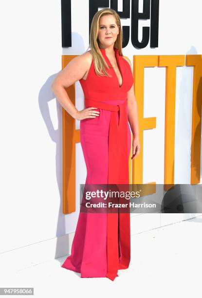 Amy Schumer attends the premiere of STX Films' "I Feel Pretty" at Westwood Village Theatre on April 17, 2018 in Westwood, California.