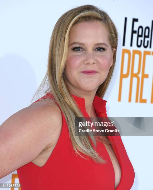 Amy Schumer arrives at the Premiere Of STX Films' "I Feel Pretty" at Westwood Village Theatre on April 17, 2018 in Westwood, California.
