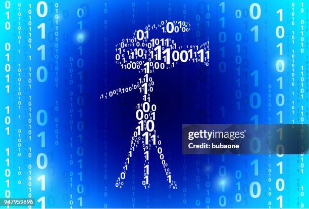 film camrea binary code blue vector pattern background - data-reporting-background stock illustrations