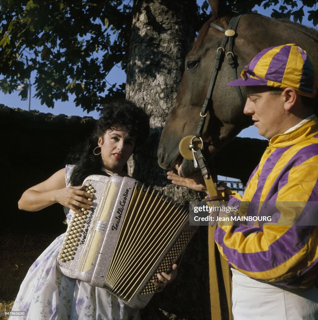 French accordion player Yvette Horner...