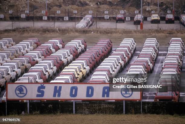 Skoda plant in Mlada Bolelav in February 1990 in Mlada Boleslav, Czech Republic.